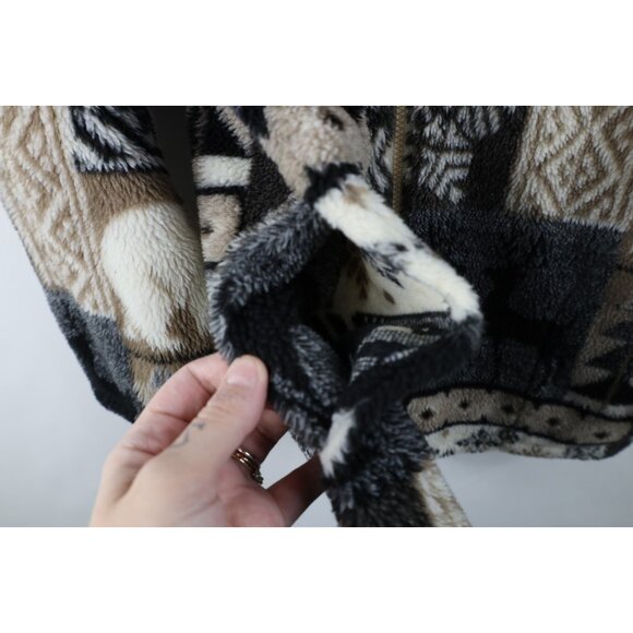 Vtg 90s Streetwear Womens Small Christmas Penguin Polar Bear Fleece Jacket USA - Picture 8 of 14